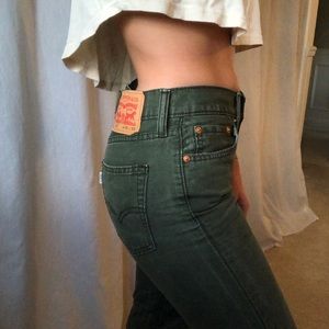 Forest Green Low Rise Levis